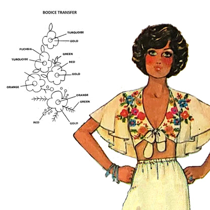 PAPER Pattern 1970s Midriff Top with Skirt / Bust 32-34