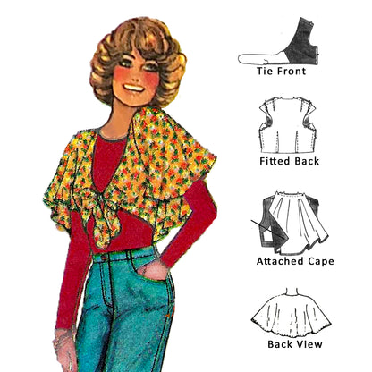 PAPER Pattern 1970s Midriff Top with Skirt / Bust 32-34