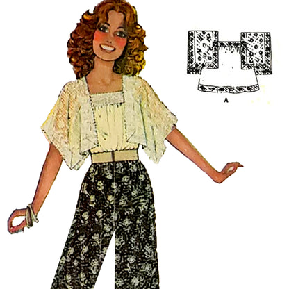 PAPER Pattern 1970s Top with Pants/ Bust 32-34 (Small)