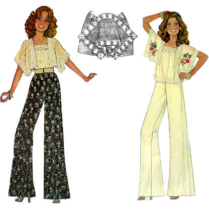 PDF Pattern 1970s Top with Pants/ Bust 32-34 (Small)