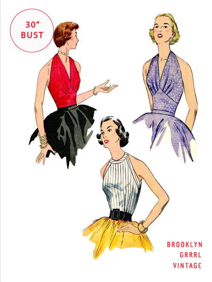 PAPER Pattern - 1950s Elegant Tops  / Bust 30