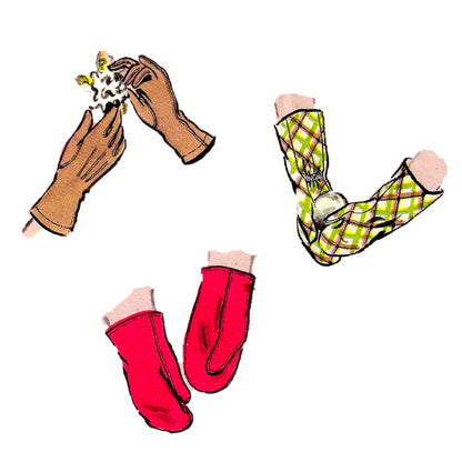 1940s 'Dashing Deb' Gloves / Size 7-1/2 / Paper Pattern