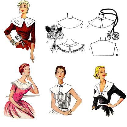 1950's B. Altman Girl Collars / One Size / PAPER Pattern