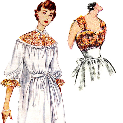 PAPER Pattern  1950's Nightgown and Negligee / Bust 34