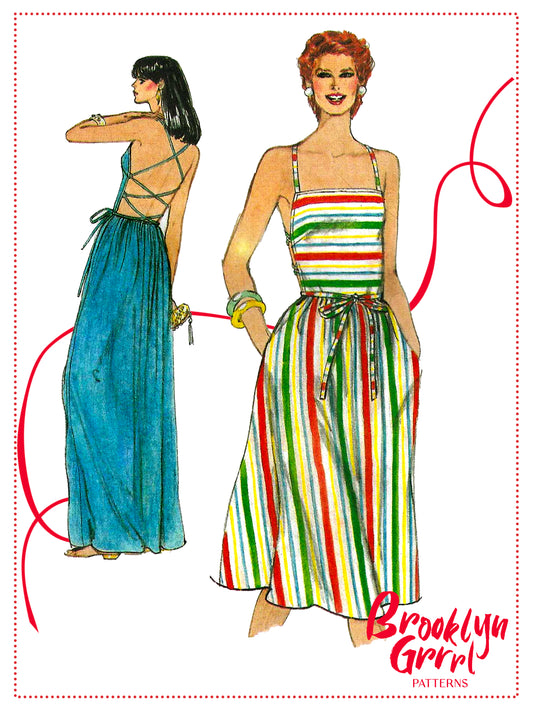 1980s Summer Dress with Pockets / Digital Pattern (Multiple Sizes)