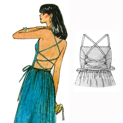 1980s Summer Dress with Pockets / Paper Pattern (Multiple Sizes)