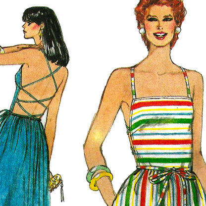 1980s Summer Dress with Pockets / Paper Pattern (Multiple Sizes)