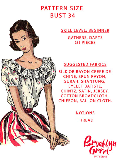 1940s Blouse / Digital Pattern