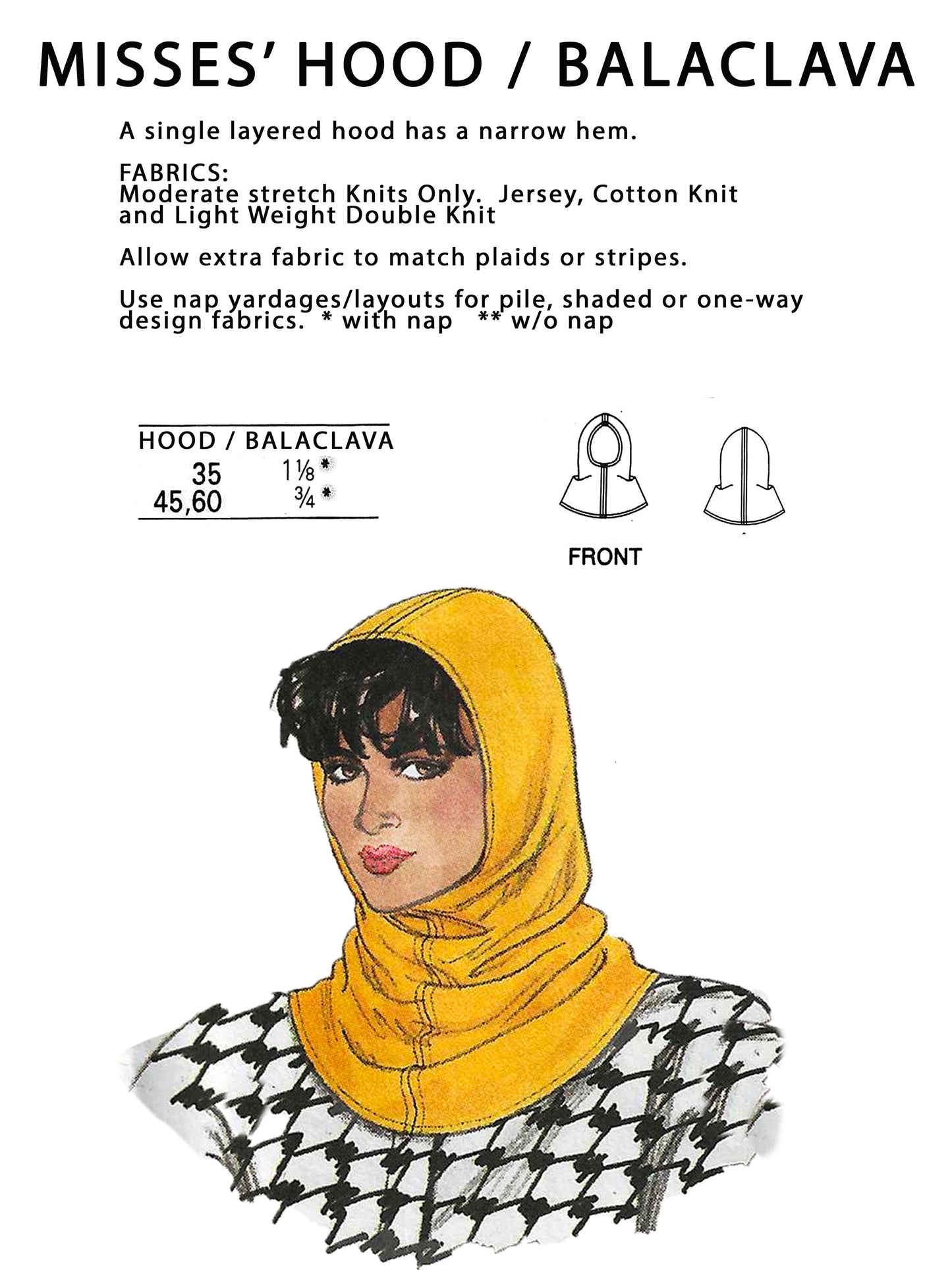 PDF Pattern - 1980s Balaclava / Hood / One Size