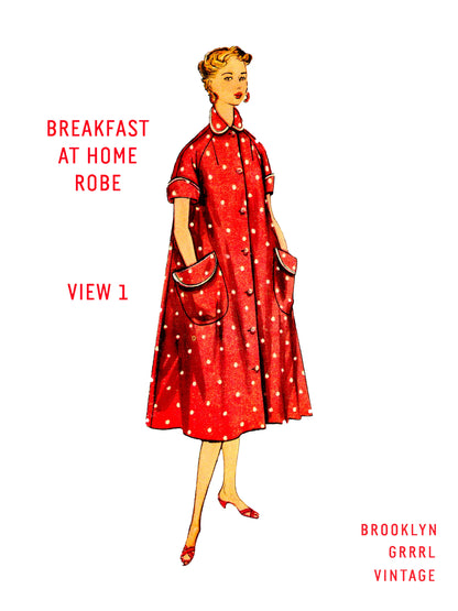 PAPER Pattern - 1950s Breakfast at Home Robe / Bust 32