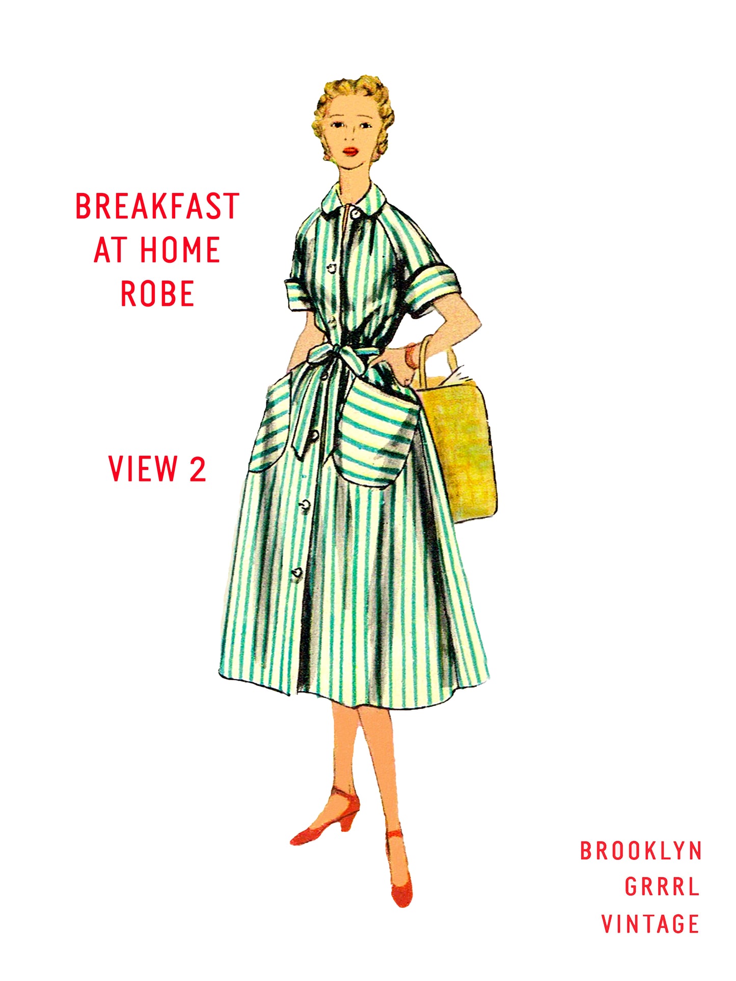 PAPER Pattern - 1950s Breakfast at Home Robe / Bust 32