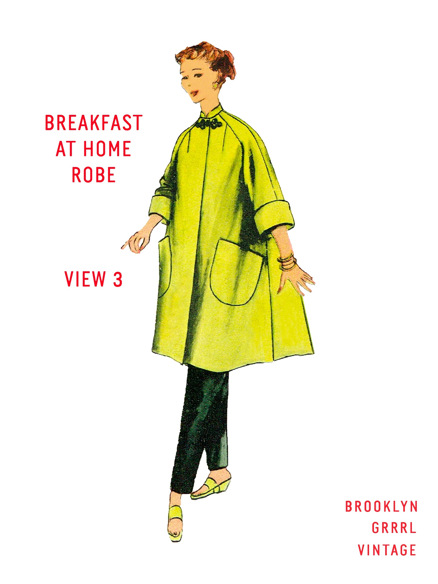 PAPER Pattern - 1950s Breakfast at Home Robe / Bust 32