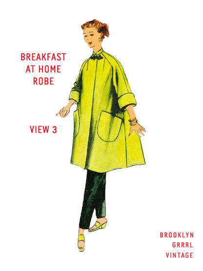 PAPER Pattern - 1950s Breakfast at Home Robe / Bust 32