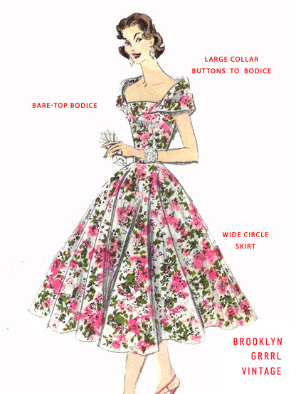 PAPER Pattern - 1950s Dress with Circle Skirt & Bolero / Bust 34