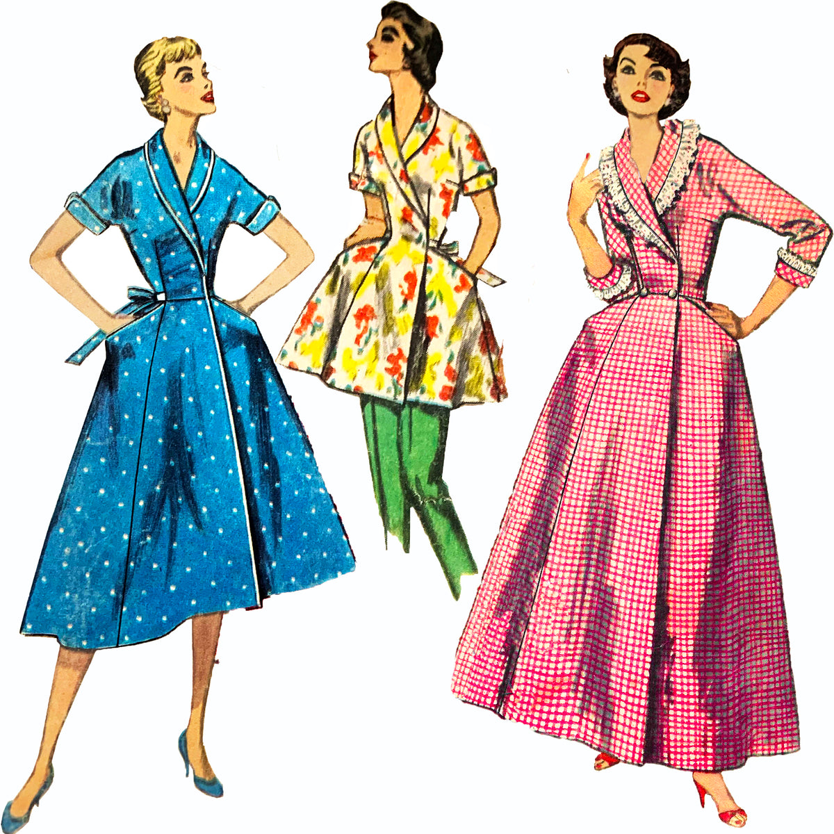 1950's The Sunrise Sweetheart Housecoat / Paper Pattern