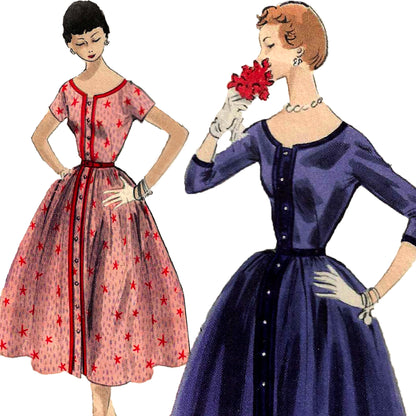 1950s 'New Look' Day Dress / PDF Pattern