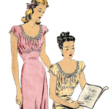 PDF Pattern 1940s Nightgown / Multiple Sizes