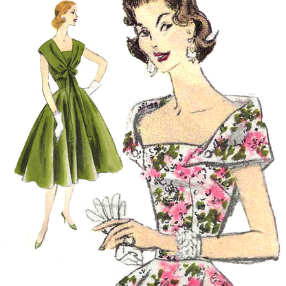 PAPER Pattern - 1950s Dress with Circle Skirt & Bolero / Bust 34