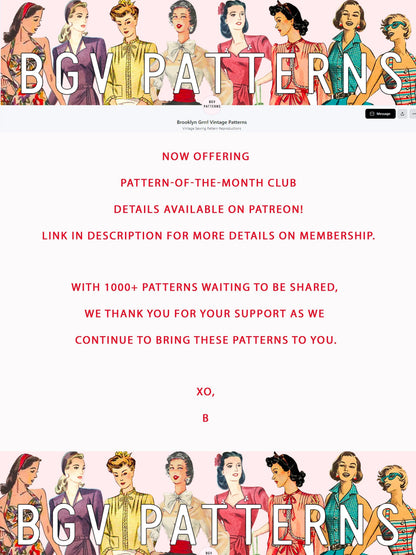 PDF Pattern 1970s Midriff Blouse / Shorts / Wide Leg Pants / Bust 36