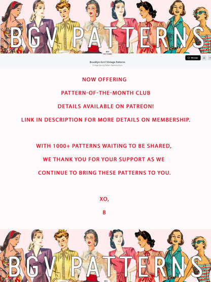 1950s Vera-Ellen Full Skirt Circle Dress / Bust 32 / PDF Pattern