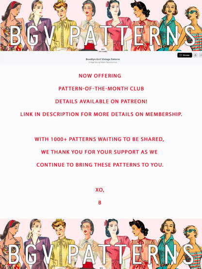 PDF Pattern 1940s Nightgown / Multiple Sizes