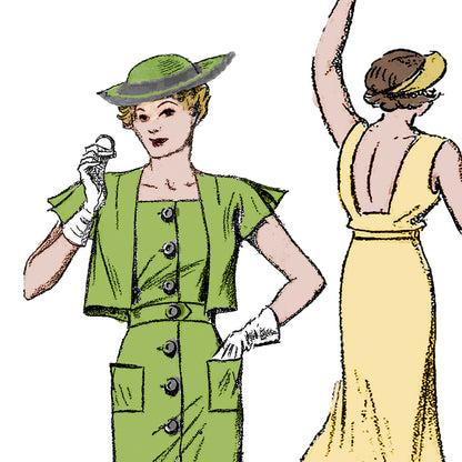 PAPER Pattern 1930s Summer Dress & Jacket / Bust 34