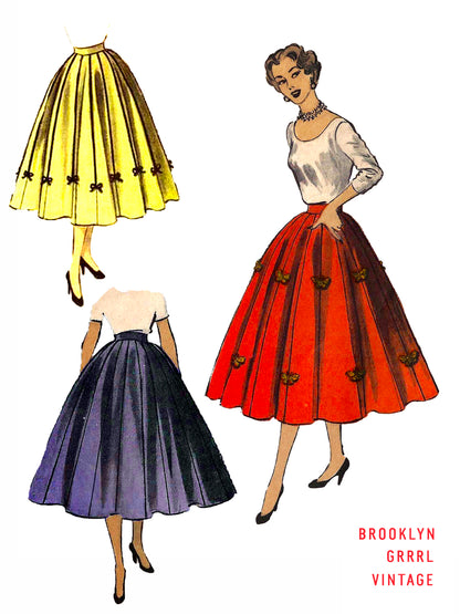 PDF Pattern - 1950's Sixteen Panel Skirt / Multiple Sizes