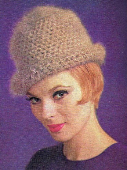 1960s Hat with Rolled Brim - Knitting PDF Pattern