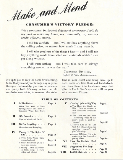 1942 Make and Mend Booklet PDF Download