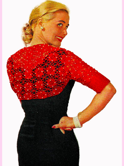 1950s Beaded Shrug - Crochet PDF Pattern