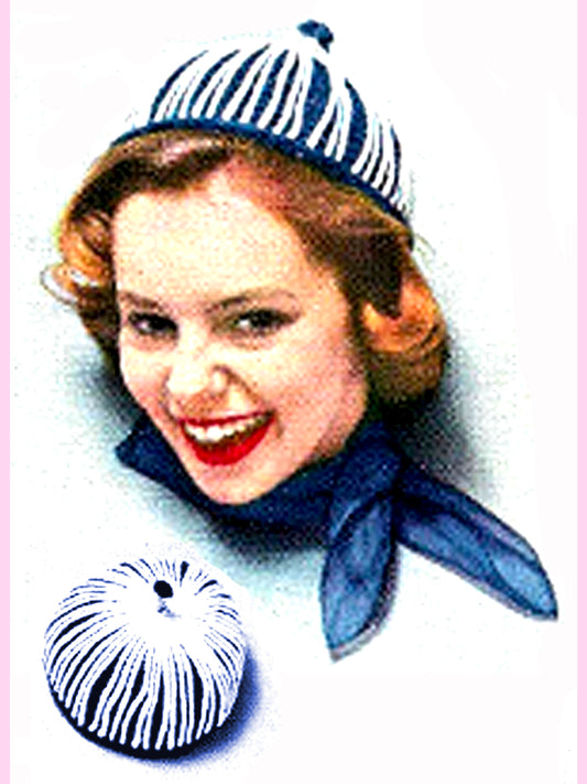 1950s String Beanie  - Crochet PDF Pattern