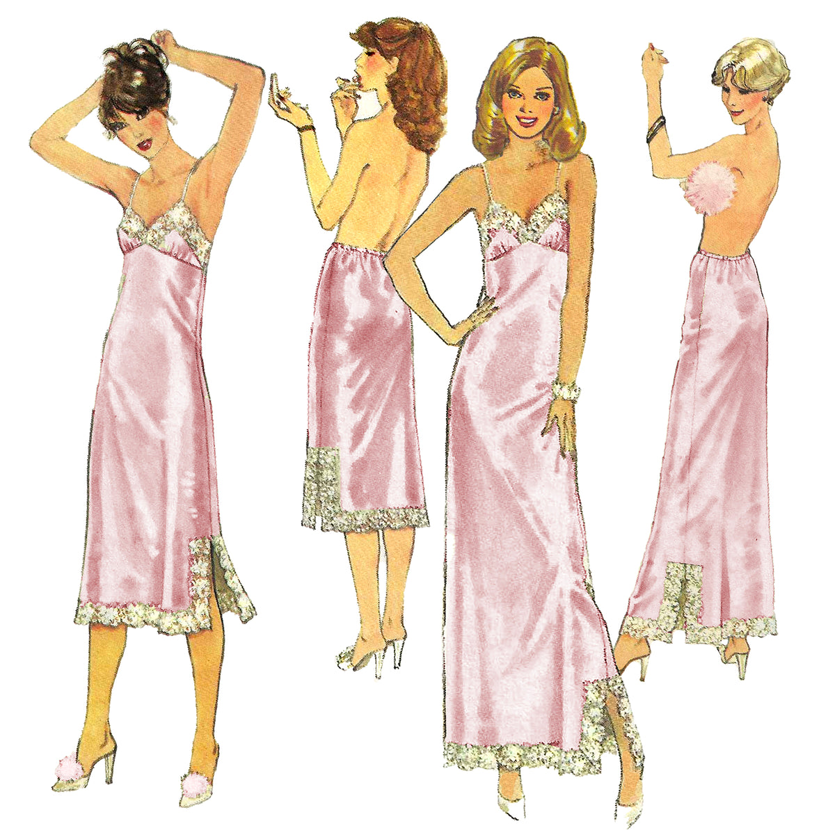 PDF Pattern - 1970s Full and Half Slips / MULTIPLE SIZES