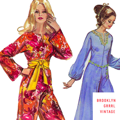 PAPER Pattern - 1970s Farrah Fawcett Jumpsuit / Bust 36