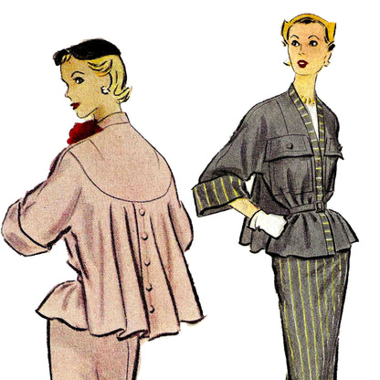 1950s The Leading Lady Two Piece Suit / PDF Pattern
