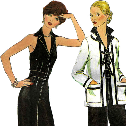 PAPER Pattern  1970's Jumpsuit with Jacket / Multiple Sizes