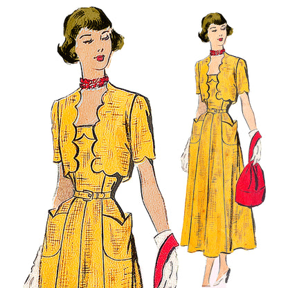PDF Pattern - 1940's Bellissima Sun Dress with Bolero Jacket  / Bust 34