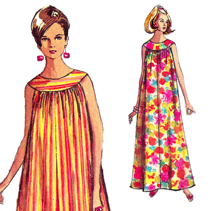 PDF Pattern - 1960's MuuMuu and Summer Dress / Multiple Sizes