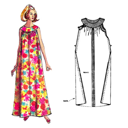 PDF Pattern - 1960's MuuMuu and Summer Dress / Multiple Sizes