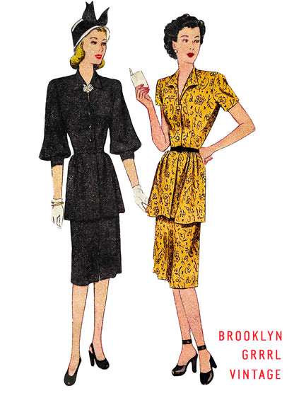 1940s The Metropolitan Two-Piece Suit / Paper Pattern