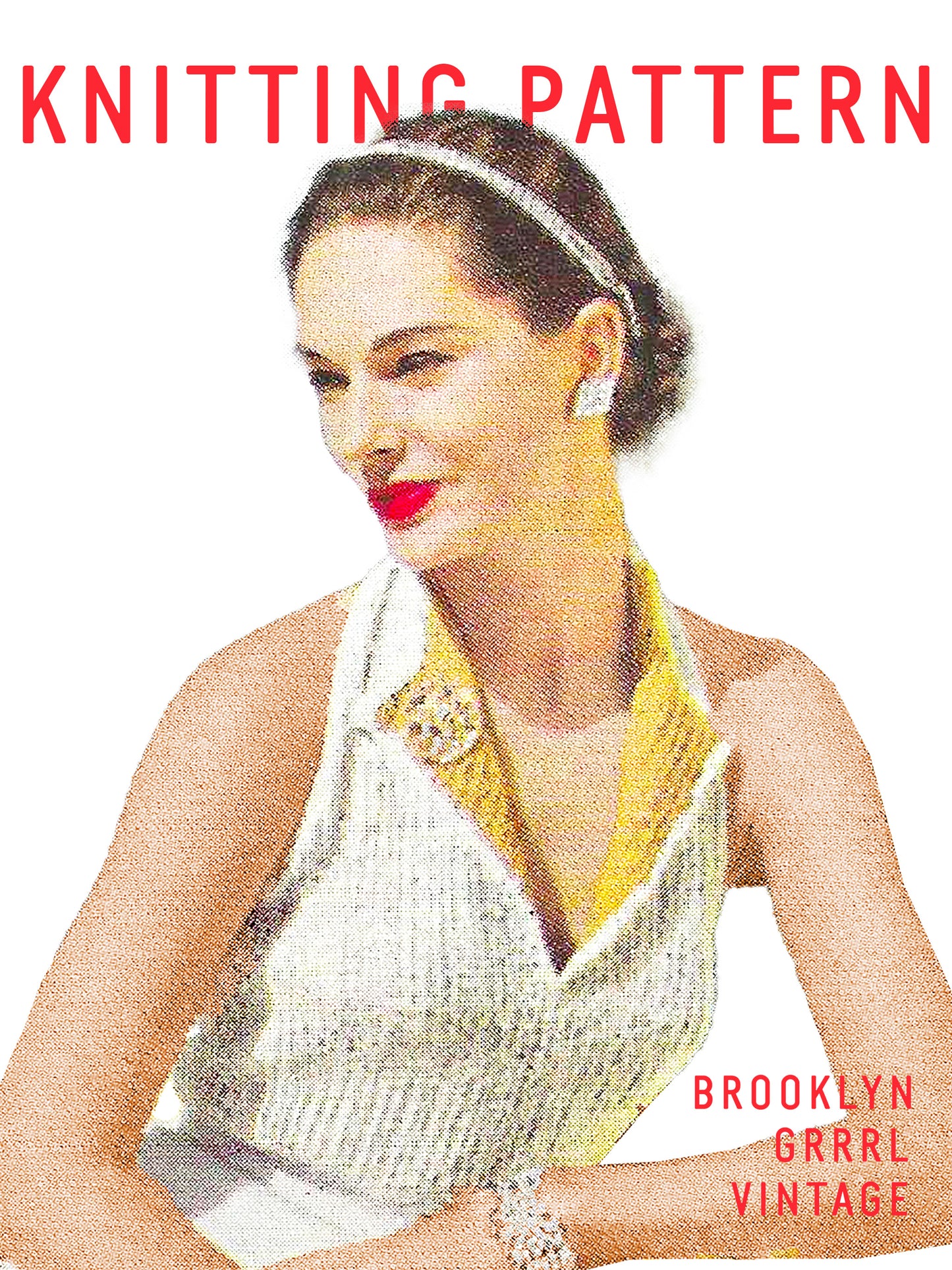 1950s Vogue Halter Top with Lapels / Knitting Pattern