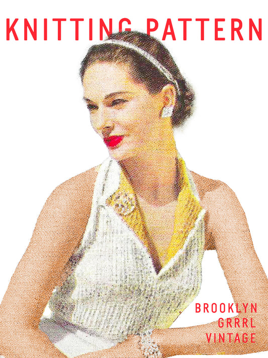 1950s Vogue Halter Top with Lapels / Knitting Pattern