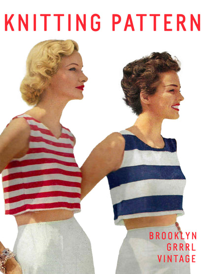 1950s Vogue Crop Top / Knitting Pattern