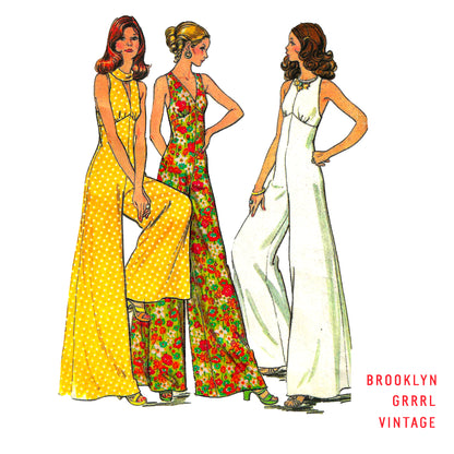 PDF Pattern - 1970s Jumpsuit / Multiple Sizes
