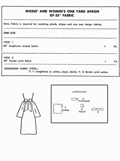 PDF Pattern - 1950s Apron with Pockets