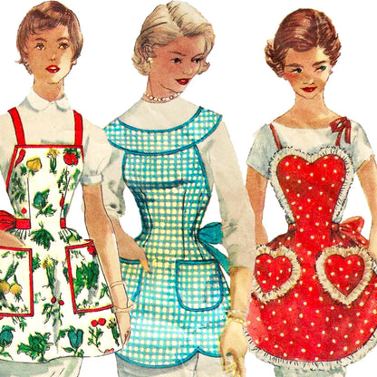 1950s The Pin-Up Pantry Apron Trio (Paper Pattern)