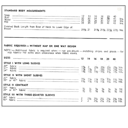 1940s The Everyday Elegance Blouse / PDF Pattern